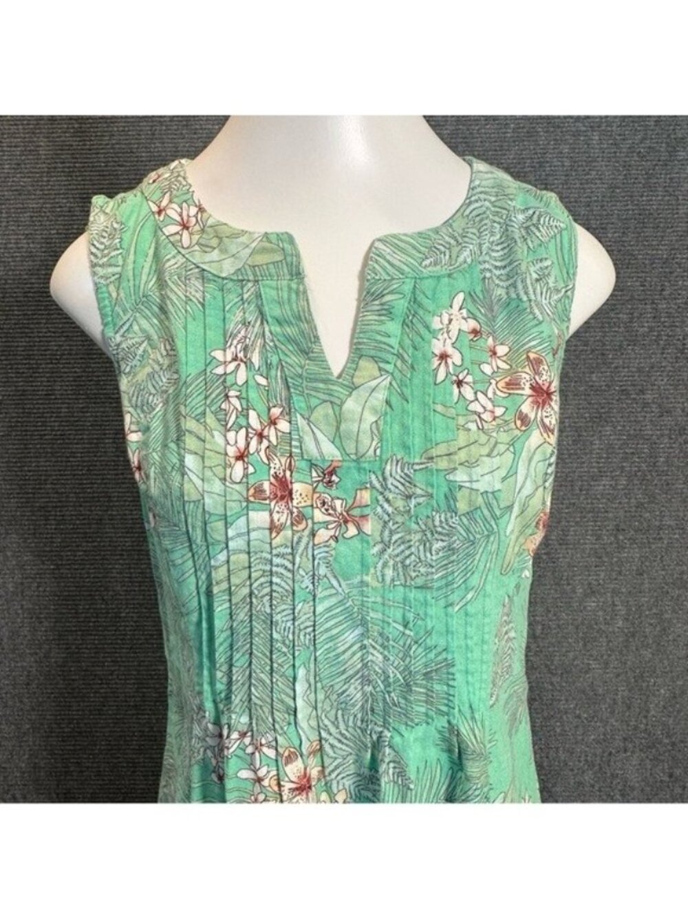 Chadwicks of Boston Size M Linen Blend Maxi Dress Floral Tropical Vacation Beach - Picture 5 of 8